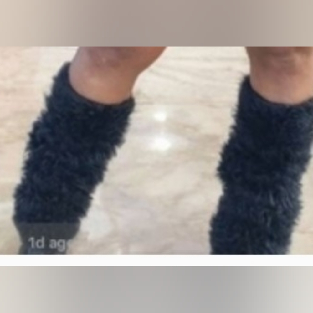Black fur leg Warmers/ Boot Covers